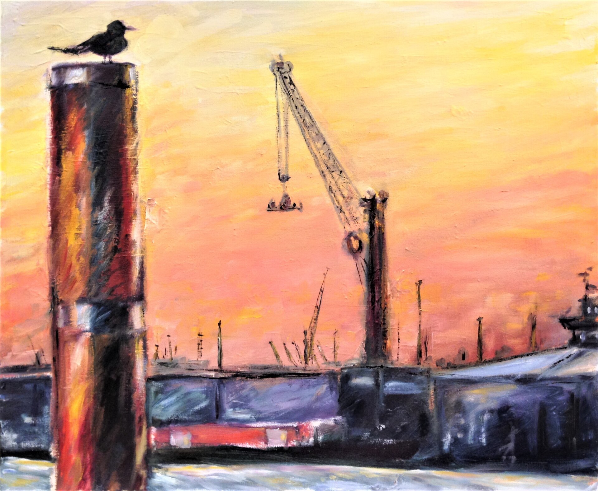 Gute Nacht am Hafen